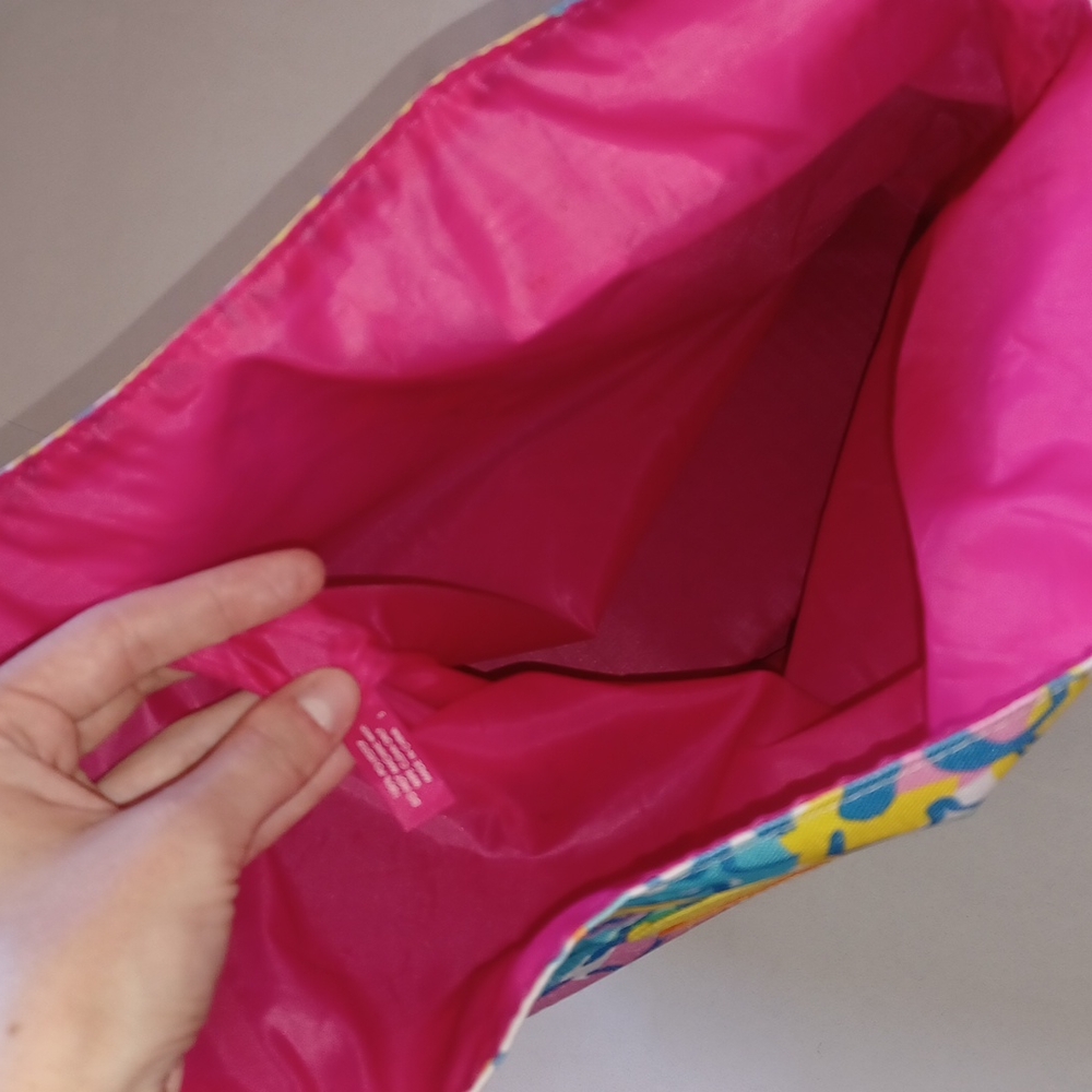 Lilly Pultizer for Estee Lauder bright floral tote bag + pink gold cosmetic bag - Picture 17 of 17